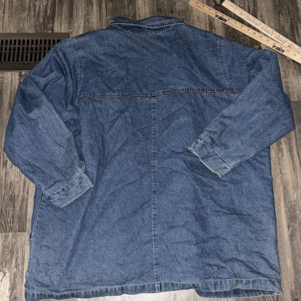 Vintage  90s 220 Hickory Southwestern Denim Coat woman’s oversized large - Picture 7 of 7